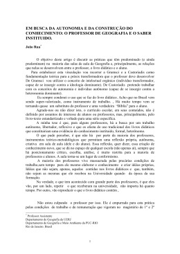 em busca da autonomia e da constru&ccedil;&atilde;o do conhecimento