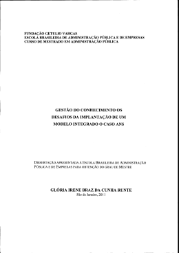 gest&atilde;o do conhecimento os desafios da implanta&ccedil;&atilde;o de um modelo