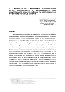 A constru&ccedil;&atilde;o do Conhecimento Agroecol&oacute;gico entre