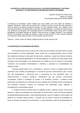 A CONSTRU&Ccedil;&Atilde;O DO CONHECIMENTO CR&Iacute;TICO