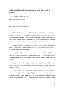 As Rela&ccedil;&otilde;es P&uacute;blicas de artistas da m&uacute;sica no Brasil