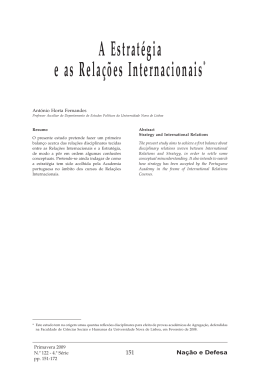 A Estrat&eacute;gia e as Rela&ccedil;&otilde;es Internacionais*