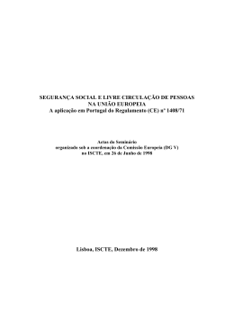 SEGURAN&Ccedil;A SOCIAL E LIVRE CIRCULA&Ccedil;&Atilde;O DE - iscte-iul