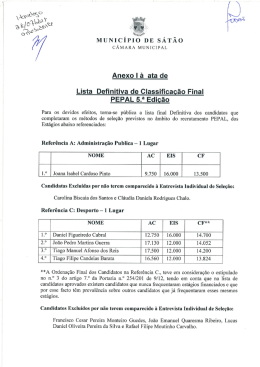 Lista Definitiva de Classificação Final