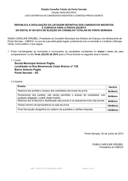 Eleição Conselho Tutelar de Ponte Serrada Eleição Edital 001/2015