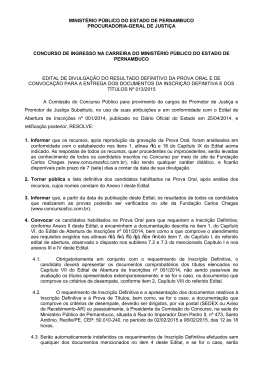 Resultado definitivo prova oral