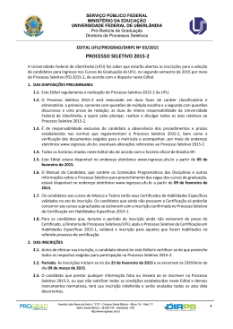 PROCESSO SELETIVO 2015-2 - Diretoria de Processos Seletivos