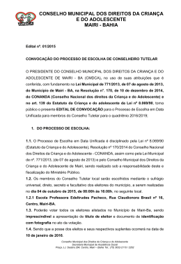 conselho municipal dos direitos da criança e do adolescente mairi