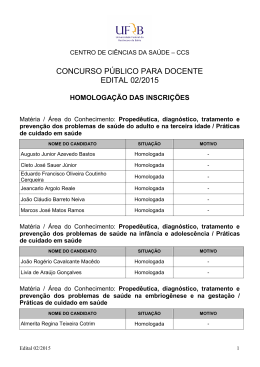 Homologação das Inscrições - Edital Nº 02/2015