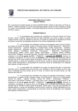 Edital de homologa&ccedil;&atilde;o das inscri&ccedil;&otilde;es