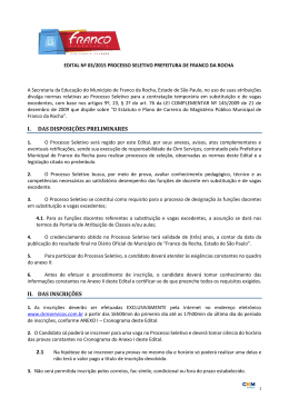 I. DAS DISPOSI&Ccedil;&Otilde;ES PRELIMINARES II. DAS INSCRI&Ccedil;&Otilde;ES 2.1