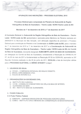 APURA&Ccedil;&Atilde;O DAS INSCRI&Ccedil;&Otilde;ES - PROCESSO ELEITORAL
