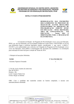 edital nº 015/2013-ppge/unicentro homologação das inscrições dos
