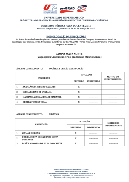 Homologa&ccedil;&atilde;o das Inscri&ccedil;&otilde;es