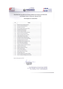 Homologa&ccedil;&atilde;o das Inscri&ccedil;&otilde;es Sele&ccedil;&atilde;o MBCMA