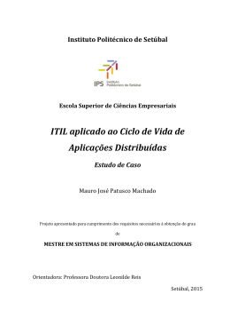 ITIL aplicado ao Ciclo de Vida de Aplica&ccedil;&otilde;es Distribu&iacute;das