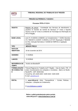 Edital - Tribunal Regional do Trabalho da 6&ordf; Regi&atilde;o
