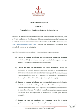 Trabalhadores estudantes de Licenciatura