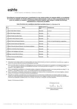 Procedimento ooncursal comum para a constituição de uma relação