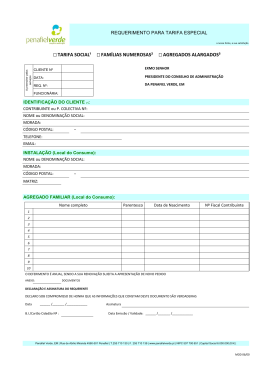 Imprima o pedido para Tarifa Especial.