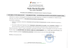 Candidatura ao Subsídio Escolar/Isenção de propinas