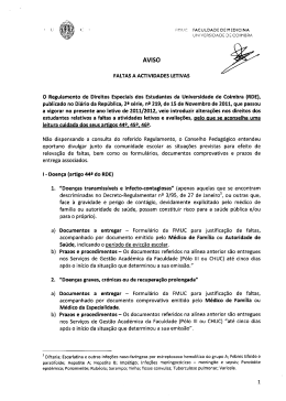 AVISO - Universidade de Coimbra