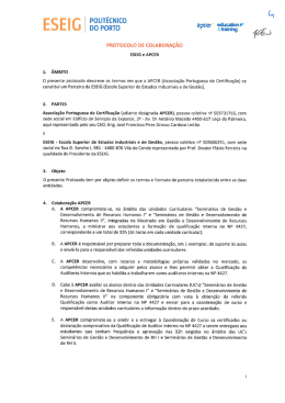 Protocolo de colaboração entre a ESEIG e a APCER