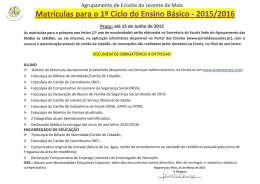 Informa&ccedil;&otilde;es Matr&iacute;culas 1&ordm; CEB