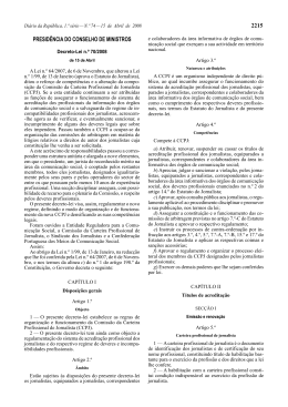 Decreto-Lei n.º 70/2008 - Sindicato dos Jornalistas