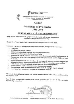Pré-Escolar - Agrupamento Escolas Marquês de Marialva