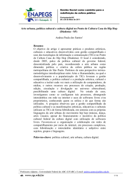 artigo Ponto de Cultura Casa do Hip Hop V ENapegs