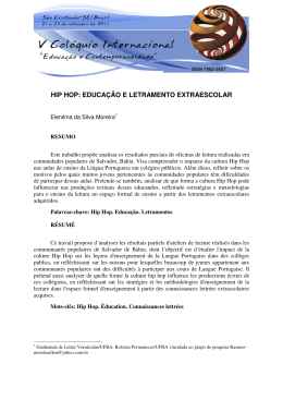 HIP HOP: EDUCAÇÃO E LETRAMENTO EXTRAESCOLAR