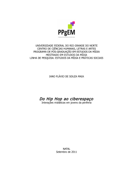 Do Hip Hop ao ciberespa&ccedil;o: Intera&ccedil;&otilde;es midi&aacute;ticas em jovens da