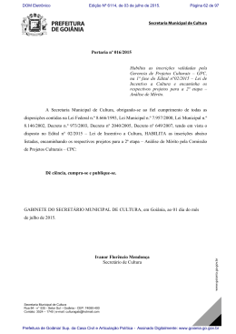 Resultado 1&ordf; Fase - Prefeitura de Goi&acirc;nia