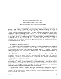 Edital Mais Cultura nas Universidades