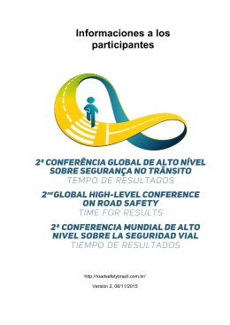 Informaciones a los participantes - 2ª Conferência Global de Alto