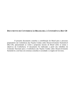 Documento de Contribui&ccedil;&atilde;o Brasileira &agrave; Confer&ecirc;ncia Rio+20