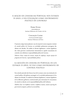 A mo&ccedil;&atilde;o de censura em Portugal nos &uacute;ltimos 35 anos, a sua
