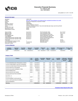 Executive Financial Summary - Minist&eacute;rio do Planejamento