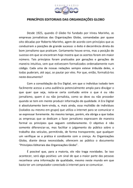 Princípios Editoriais das Organizações Globo.