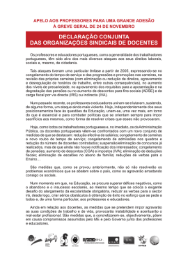 declaração conjunta das organizações sindicais de
