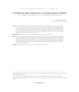 A import&acirc;ncia das plantas medicinais para a comunidade pesqueira