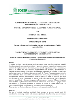plantas medicinais como alternativa de neg&oacute;cios