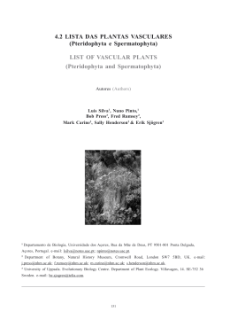 4.2 LISTA DAS PLANTAS VASCULARES (Pteridophyta e