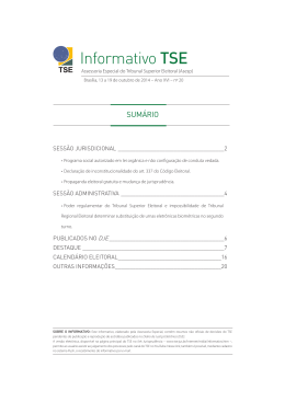 Informativo TSE - Portal da Justi&ccedil;a Eleitoral
