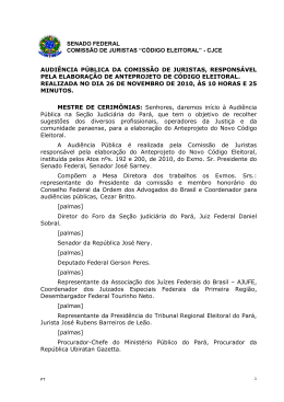&ldquo;c&oacute;digo eleitoral&rdquo; - cjce audi&ecirc;ncia p&uacute;blica da