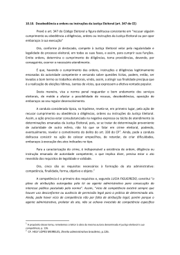 Prev&ecirc; o art. 347 do C&oacute;digo Eleitoral a