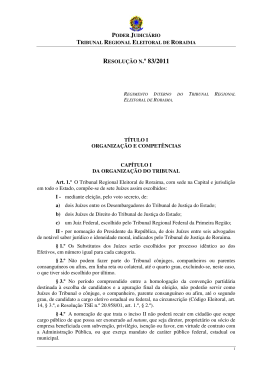 TRE-RR Regimento interno - Portal da Justiça Eleitoral