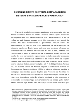 O VOTO NO DIREITO ELEITORAL COMPARADO NOS