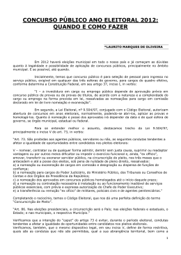 concurso p&uacute;blico ano eleitoral 2012: quando e como fazer